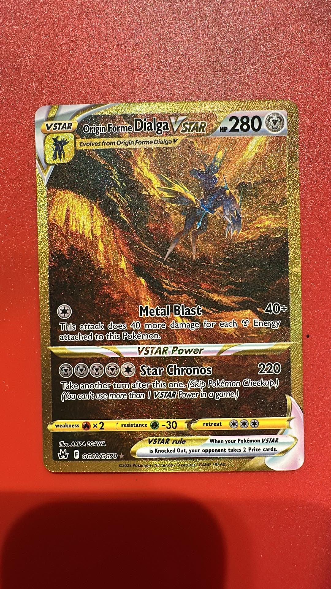 Origin Forme Dialga VSTAR GG68/GG70 Crown Zenith Pokemon Card 2023 Gold